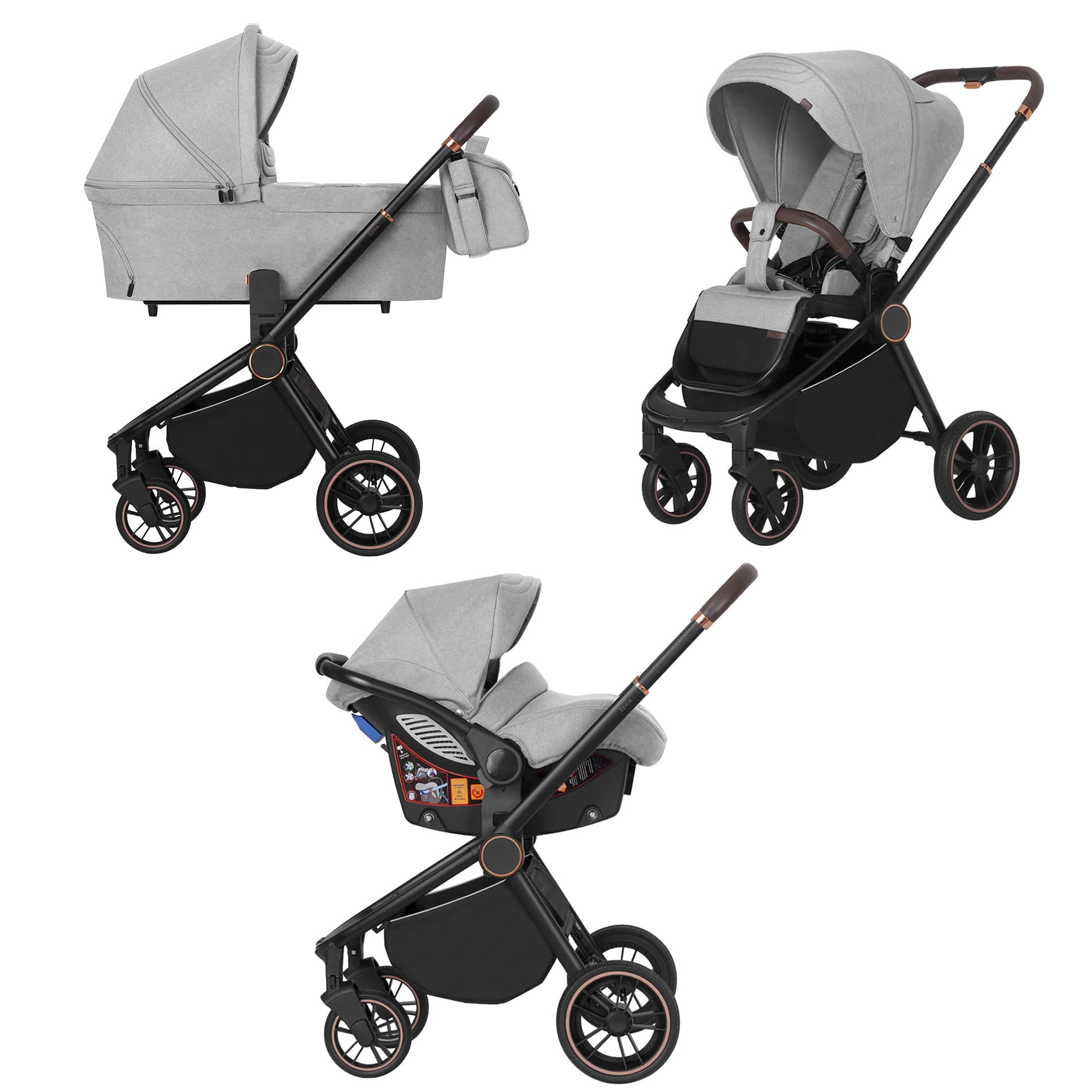 Коляска універсальна CARRELLO Epica CRL-8511 (3в1) Silver Grey (Каррелло Епіка)